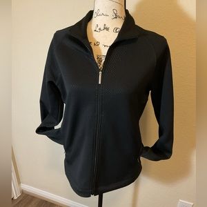 Nike Womens Black Long Sleeve Zipper Pockets Golf Full-Zip Jacket Size M